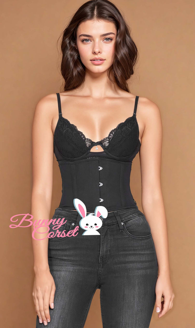 Aria Black Cotton Corset