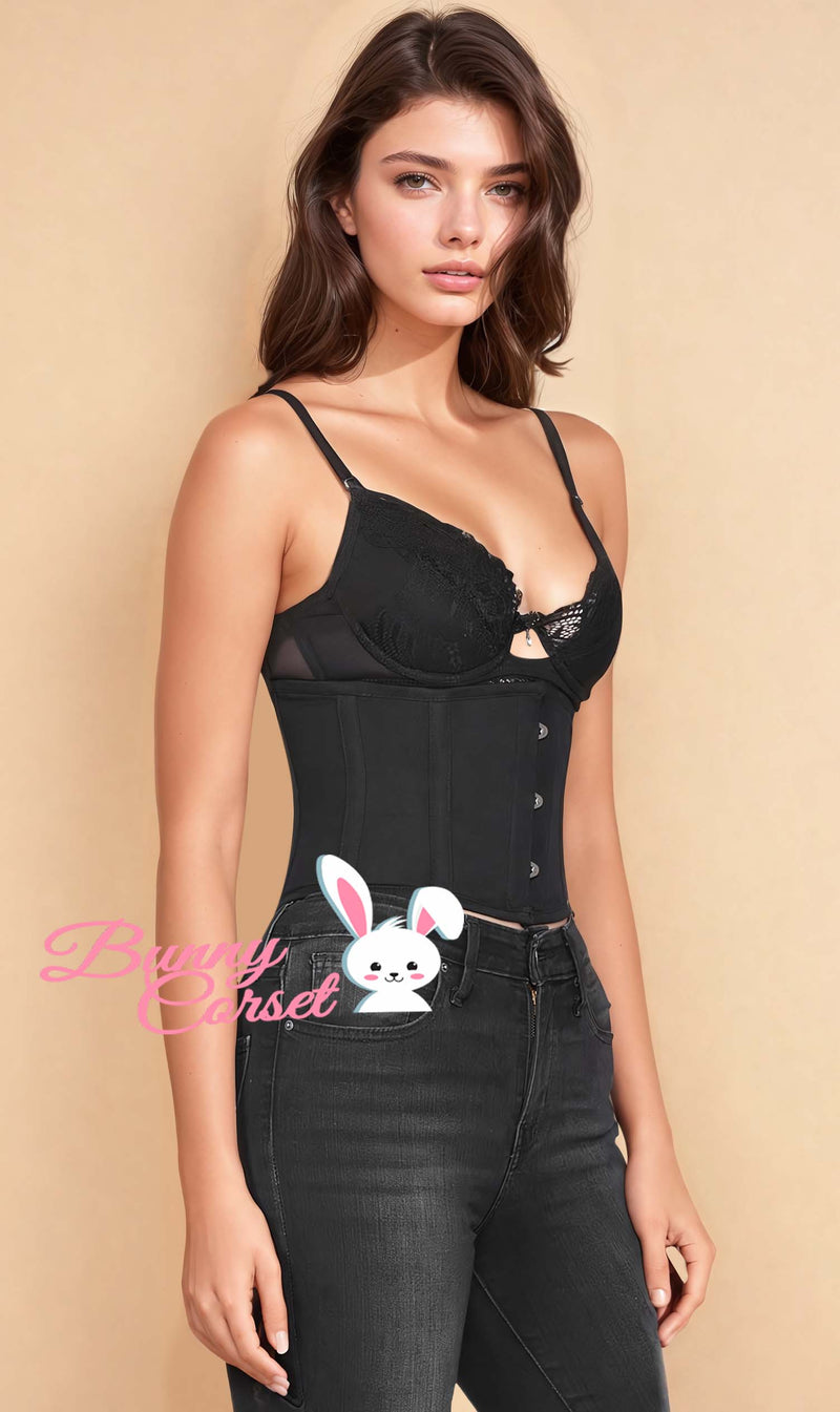 Aria Black Cotton Corset