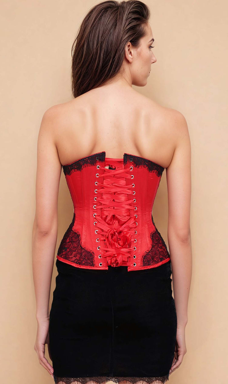 Lesha Red Satin Corset