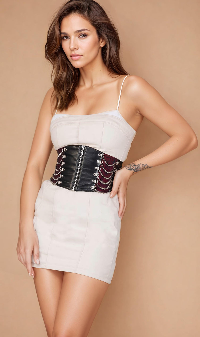 Mendy Maroon Corset Belt