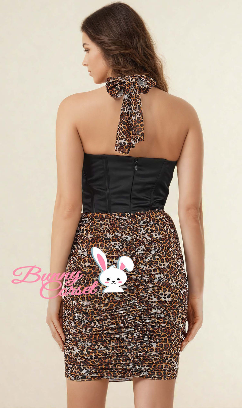 Brittany Leopard Corset Dress