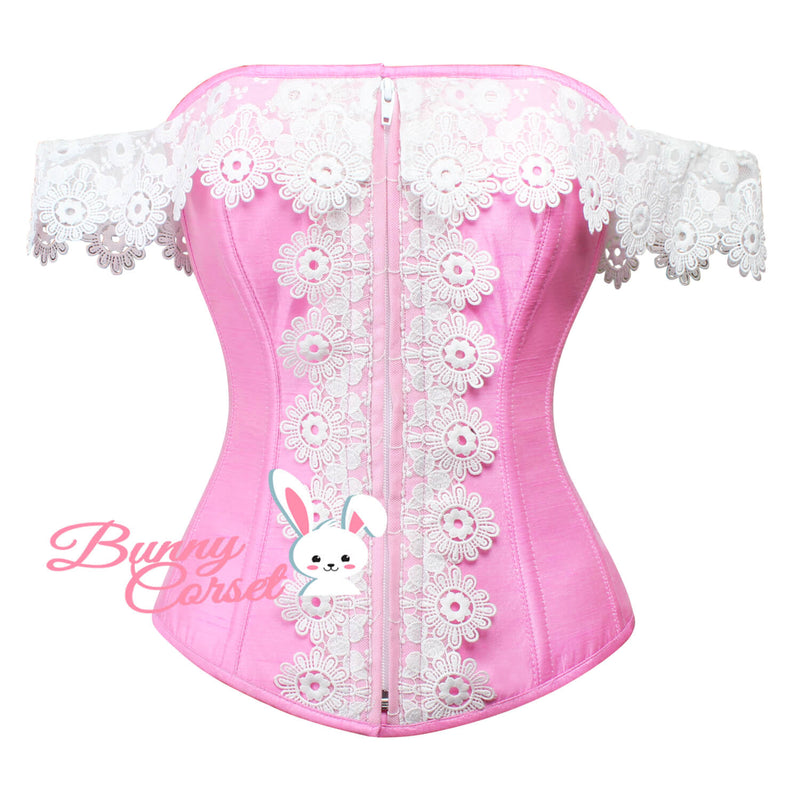 Malak Bespoke Pink Dupion Corset