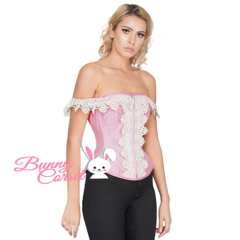 Malak Bespoke Pink Dupion Corset