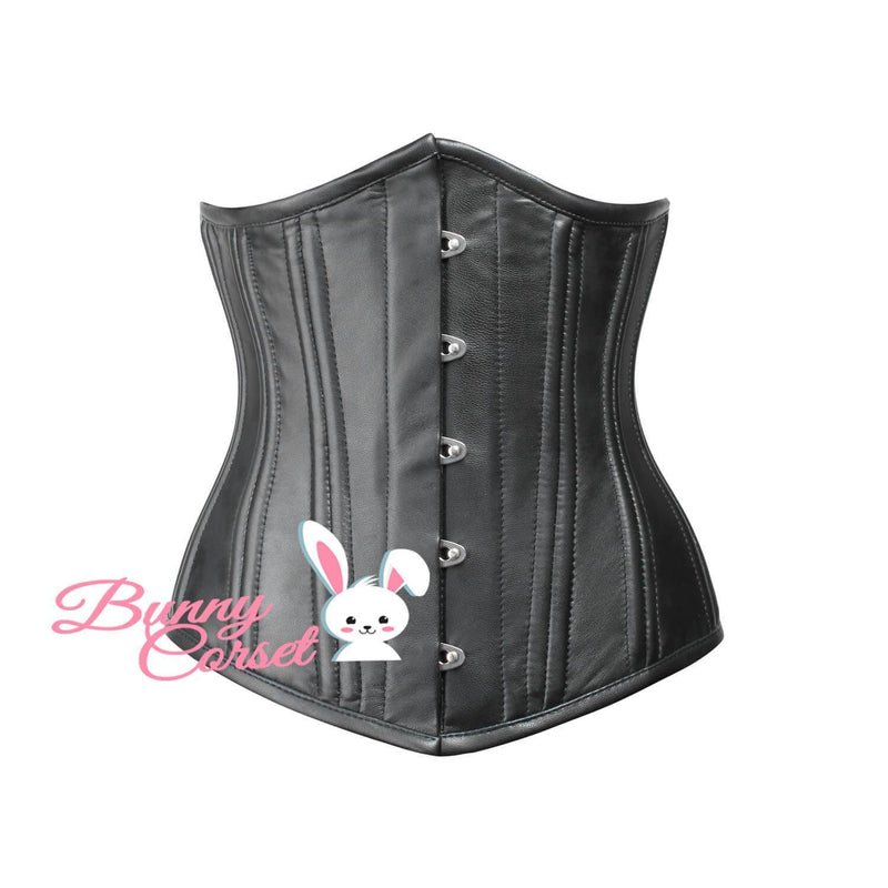 Samaira Black Leather Corset