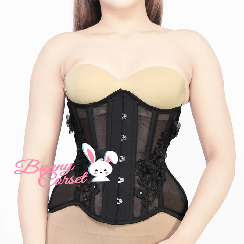 Leigha Bespoke Black Mesh Corset