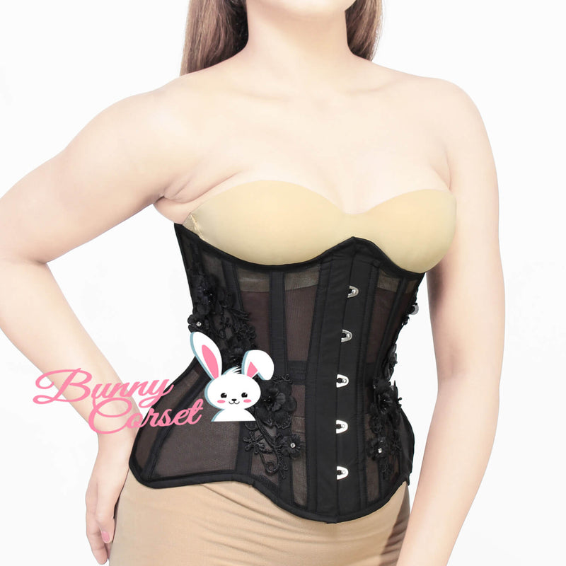 Leigha Bespoke Black Mesh Corset