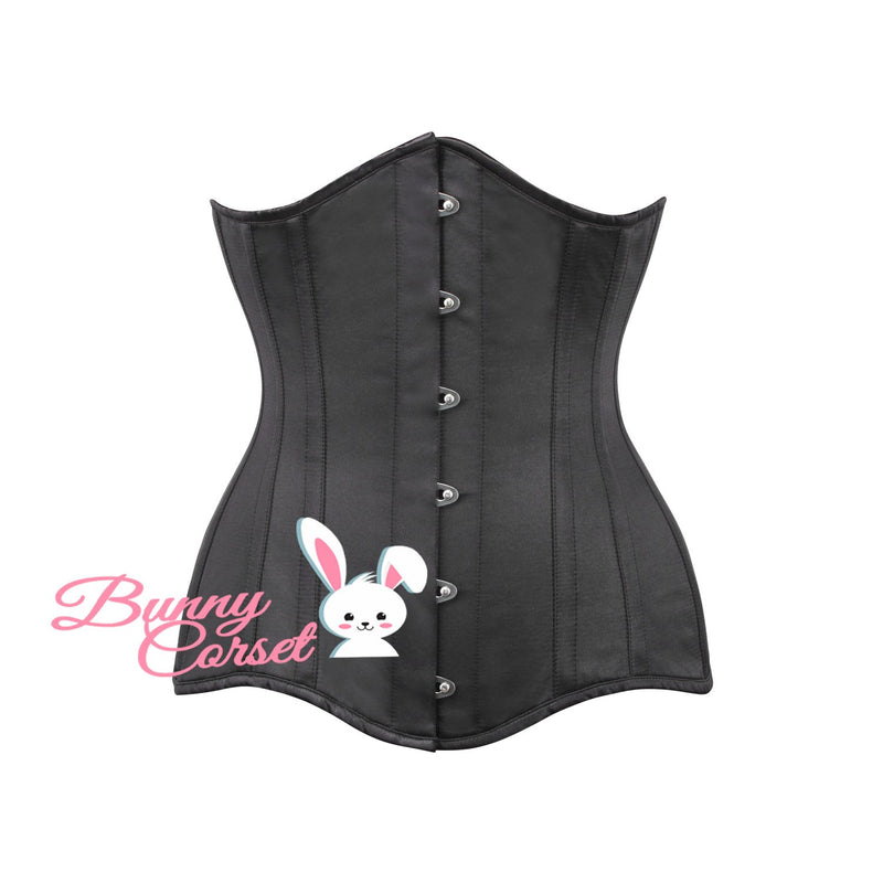 Embla Black Satin Corset