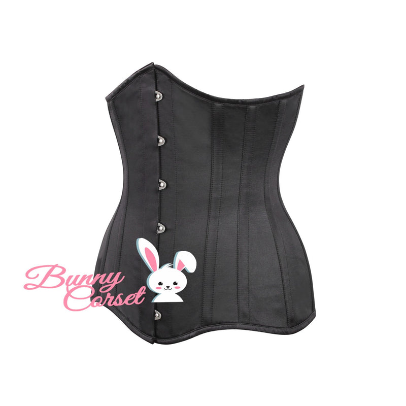 Embla Black Satin Corset