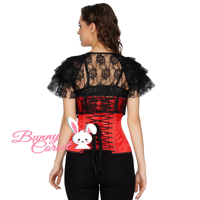 Embla Black Satin Corset