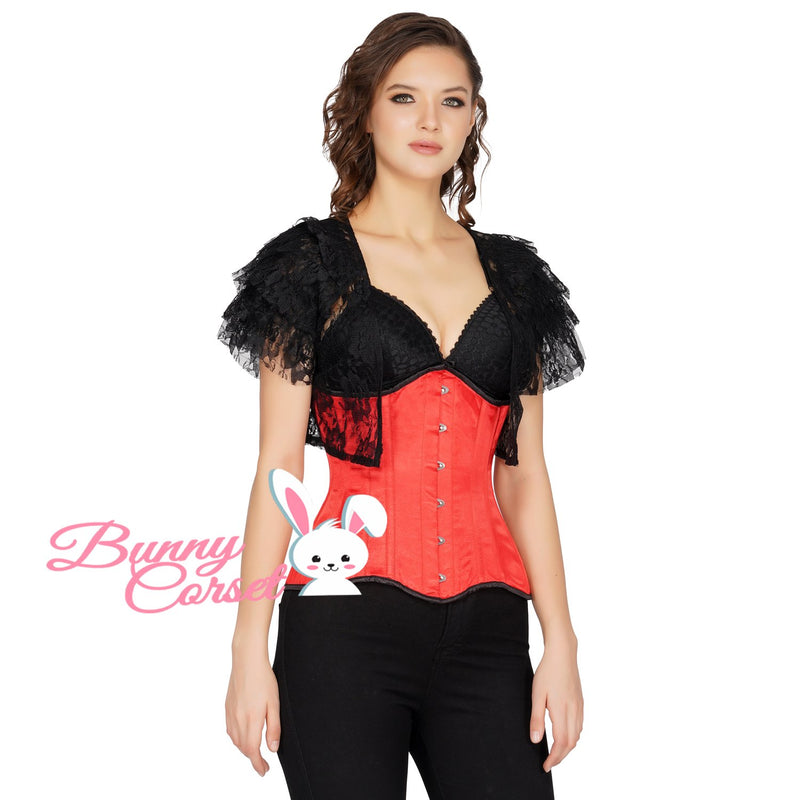 Embla Black Satin Corset