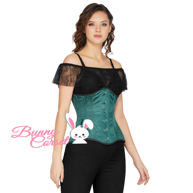 Embla Black Satin Corset