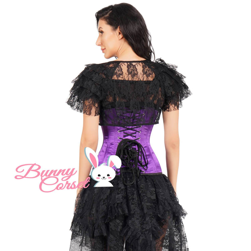Embla Black Satin Corset