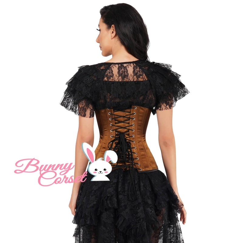 Embla Black Satin Corset