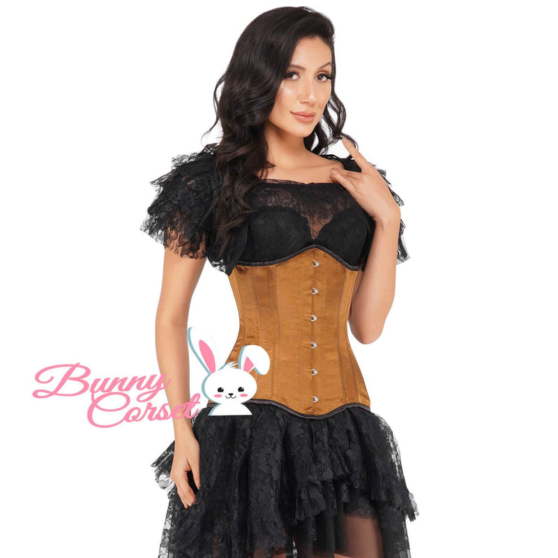 Embla Black Satin Corset