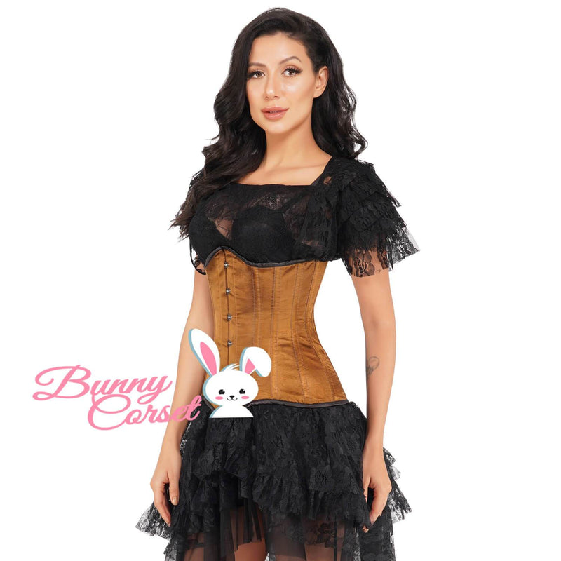 Embla Black Satin Corset