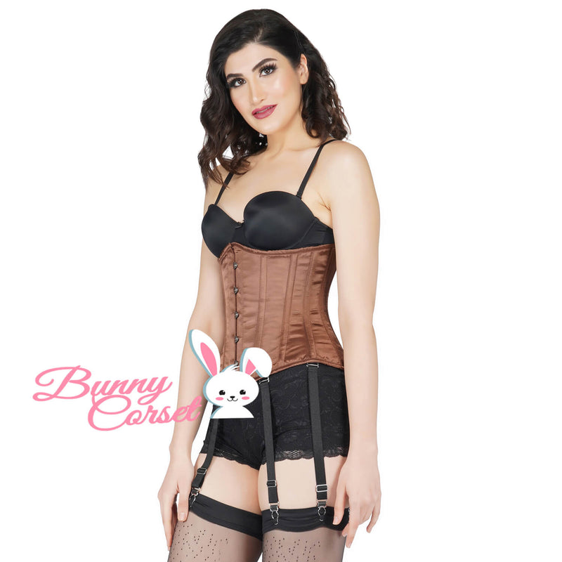 Finley Bespoke Brown Satin Corset