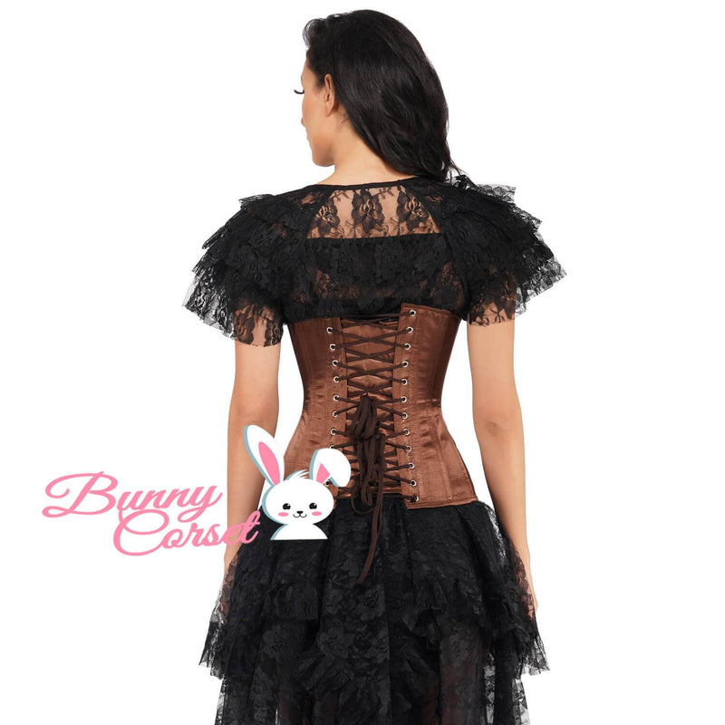 Embla Black Satin Corset