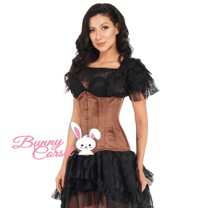 Embla Black Satin Corset