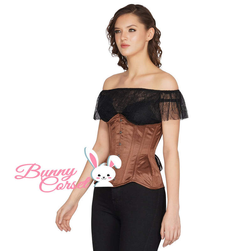 Laticia Black Satin Corset