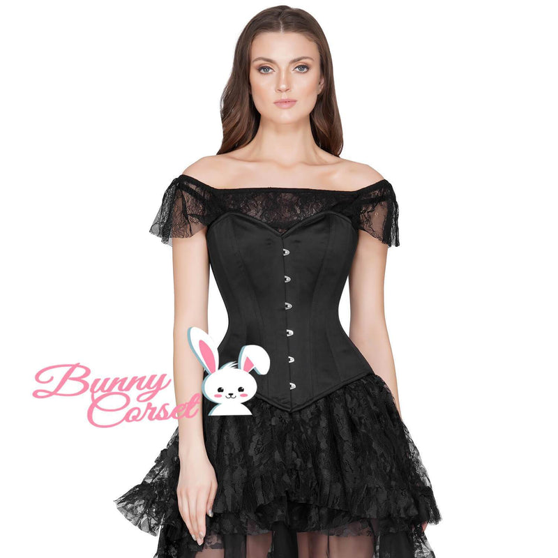Lauran Black Satin Corset