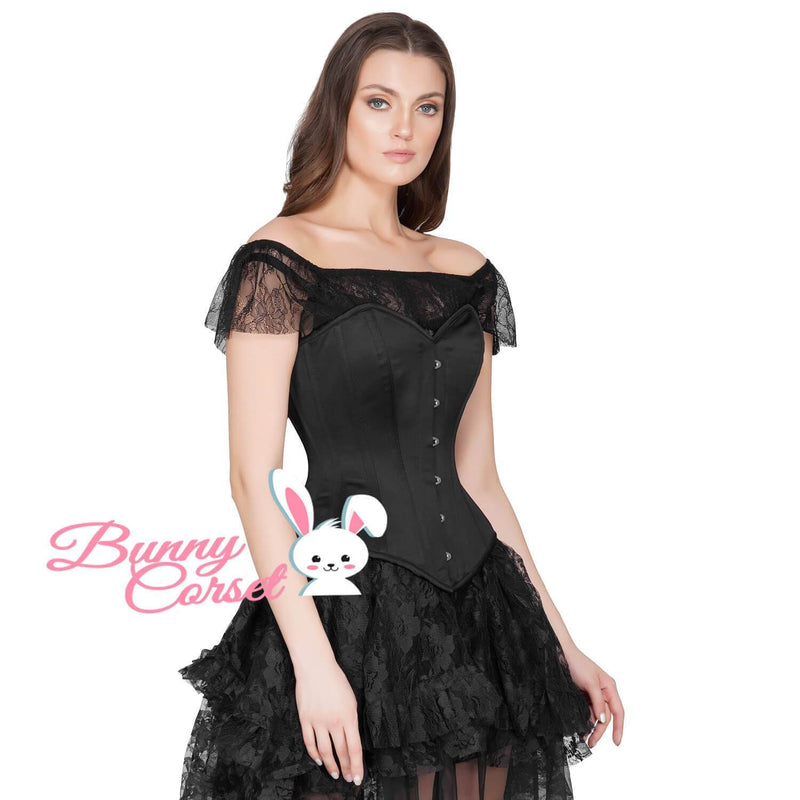 Lauran Black Satin Corset
