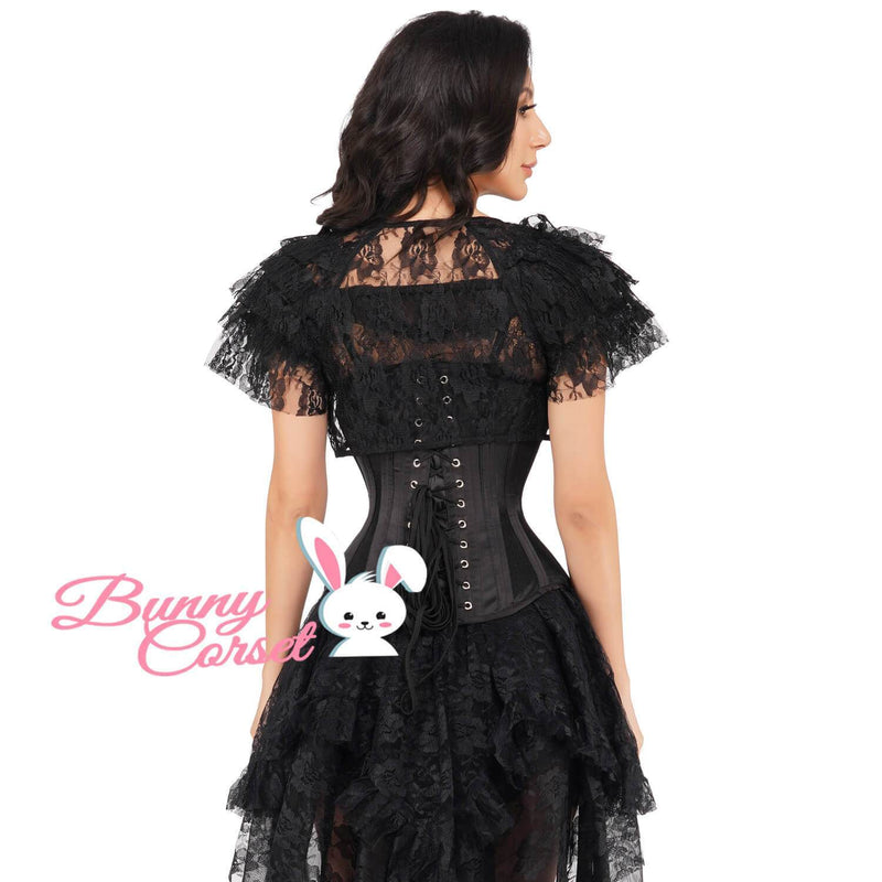 Achaziah Black Satin Corset