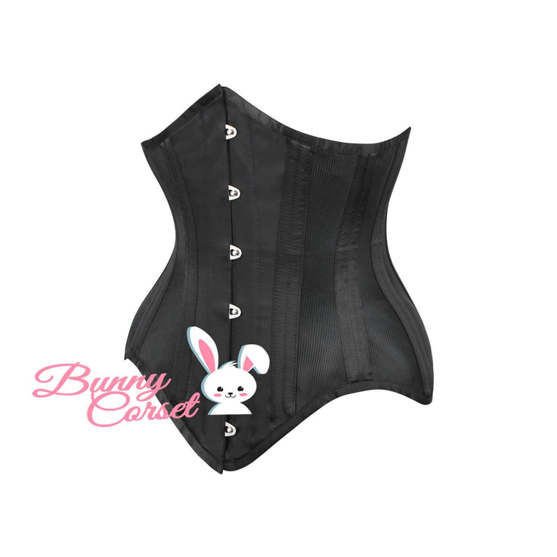 Achaziah Black Satin Corset