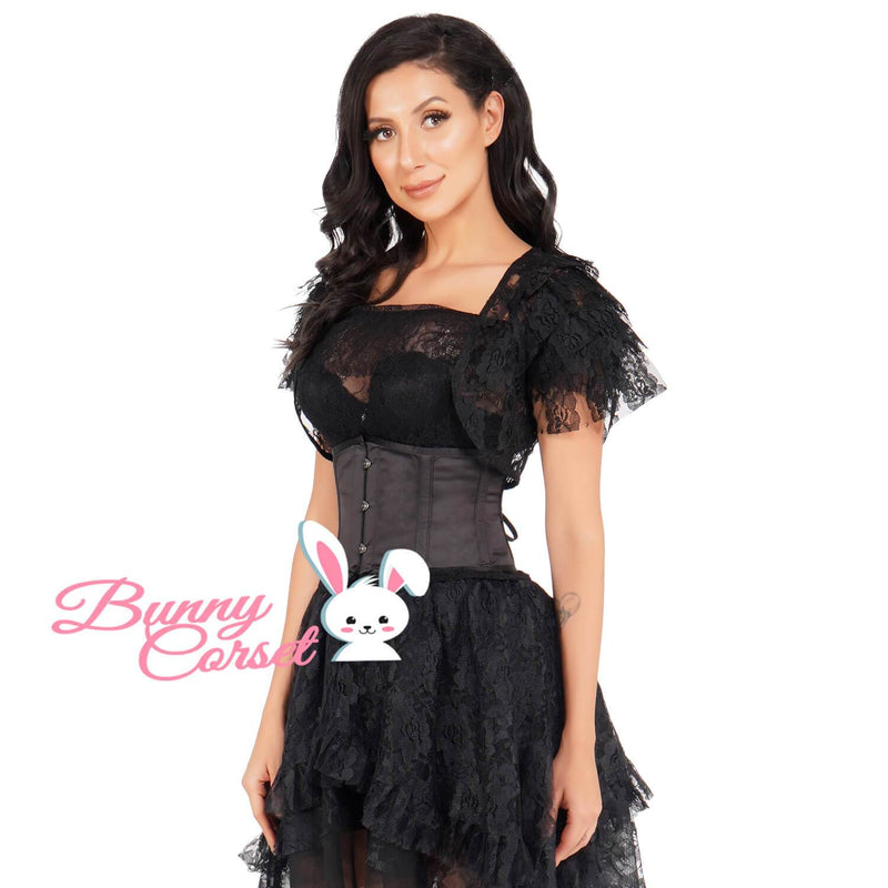 Laurina Black Satin Corset