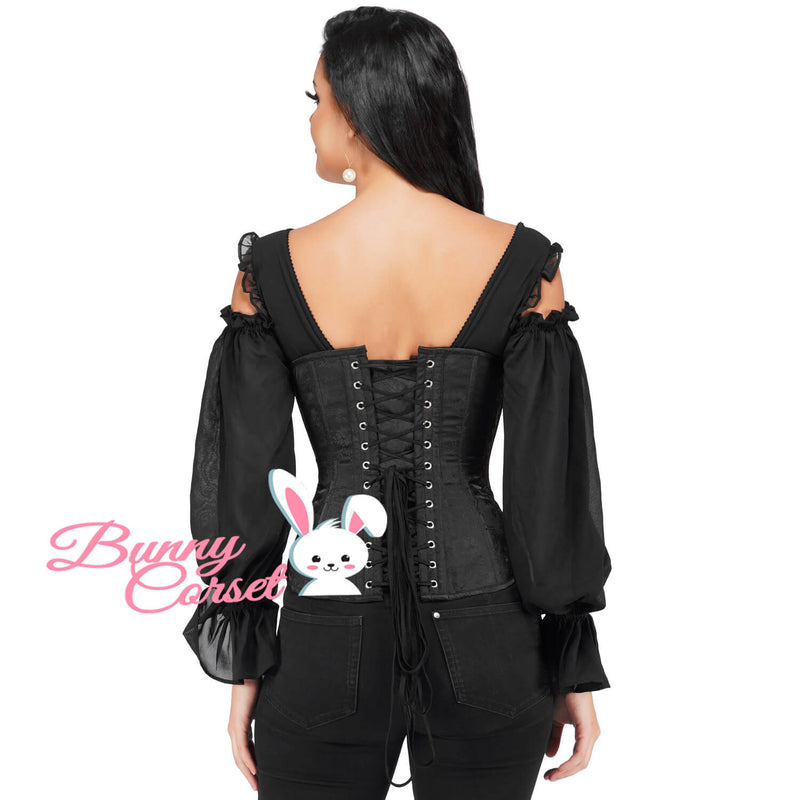 Anna Black Brocade Corset