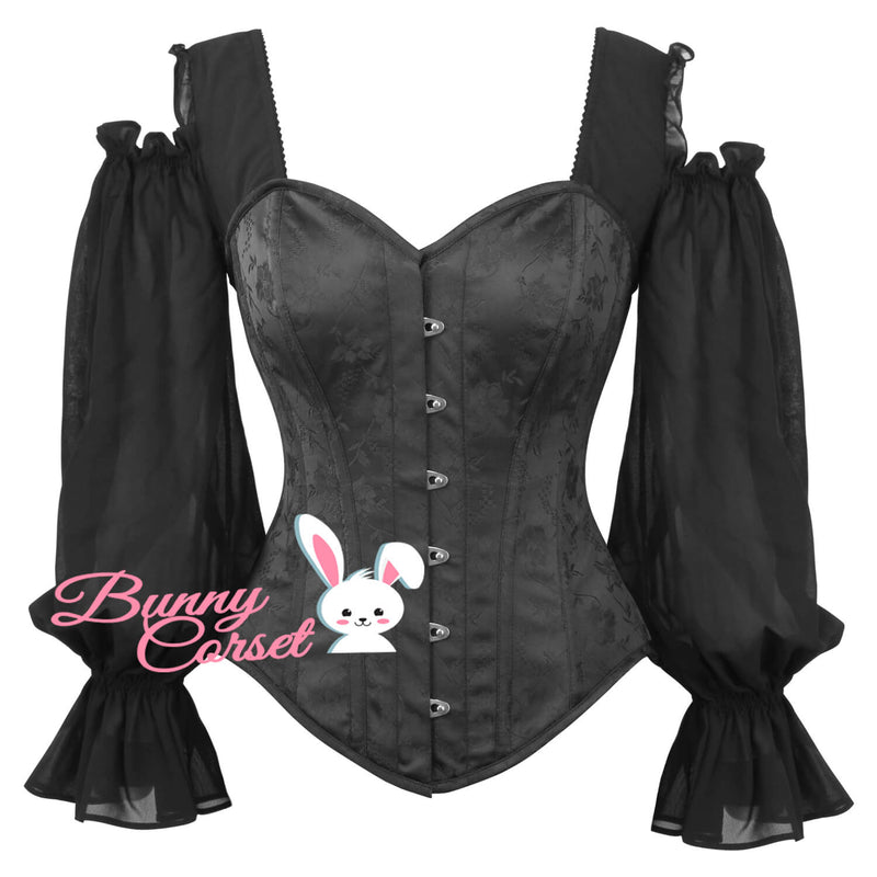 Anna Black Brocade Corset