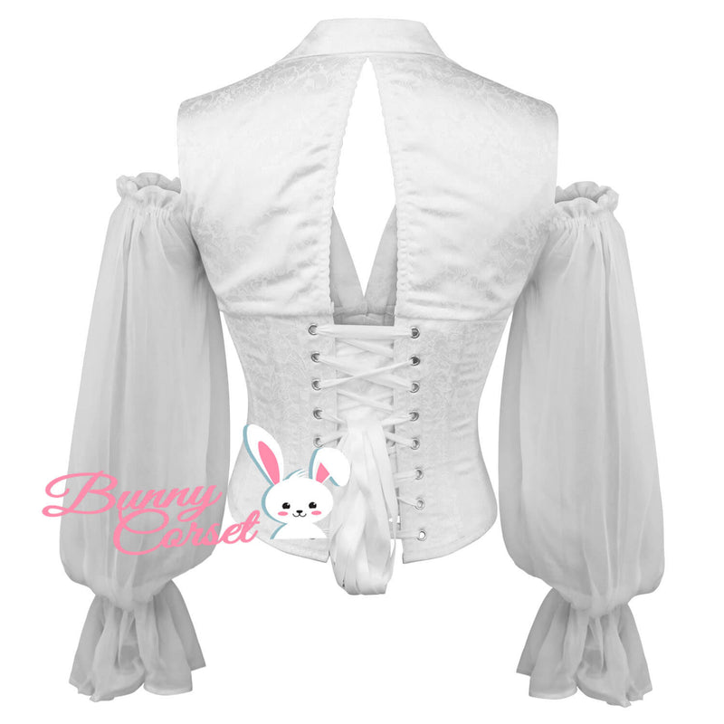 Lydia White Brocade Corset