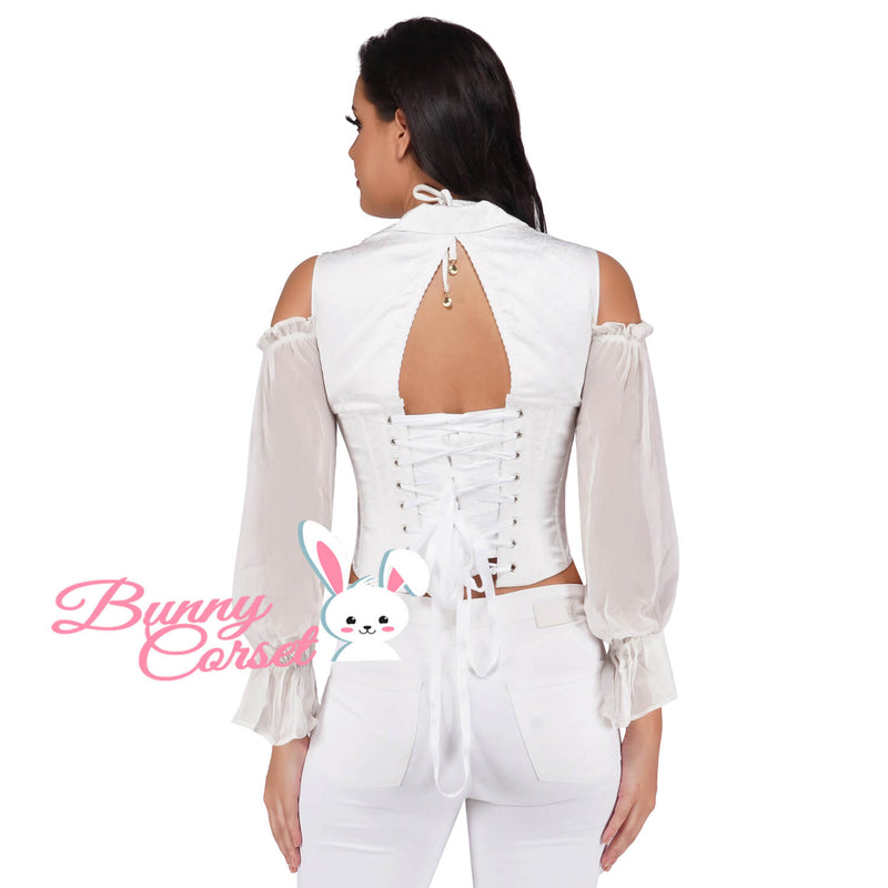 Lydia White Brocade Corset