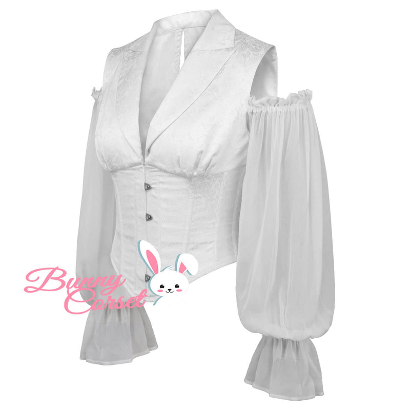 Lydia White Brocade Corset