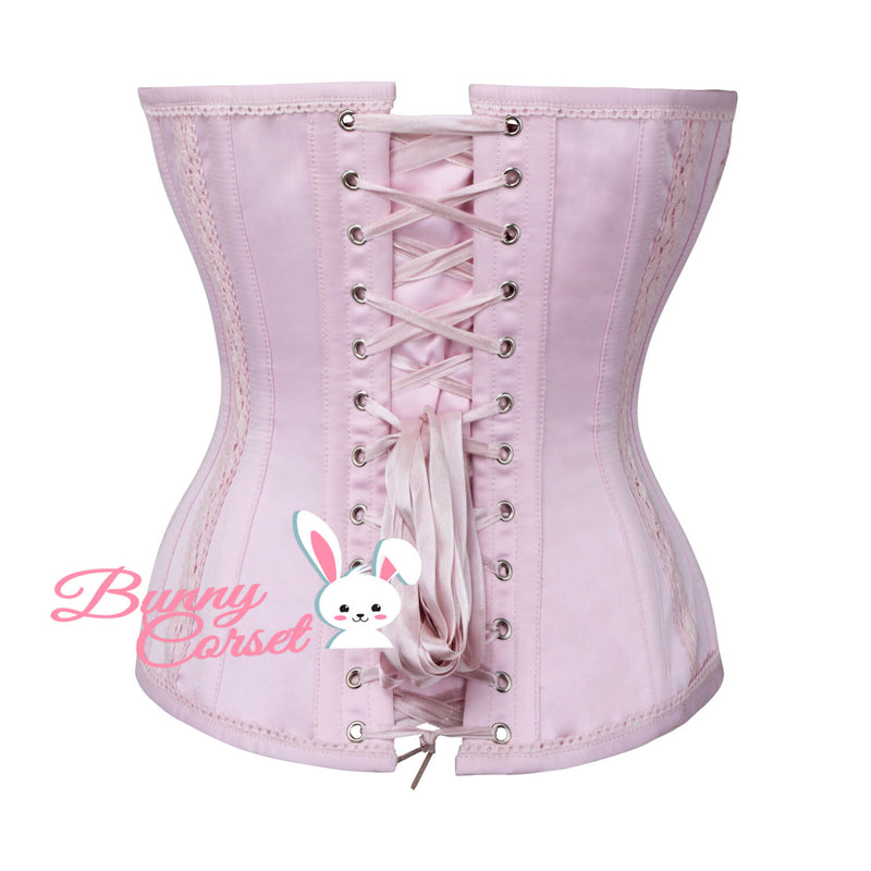 Arianna Pink Satin Corset