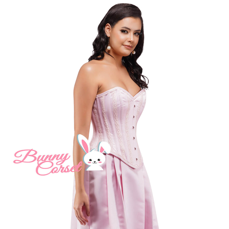 Arianna Pink Satin Corset