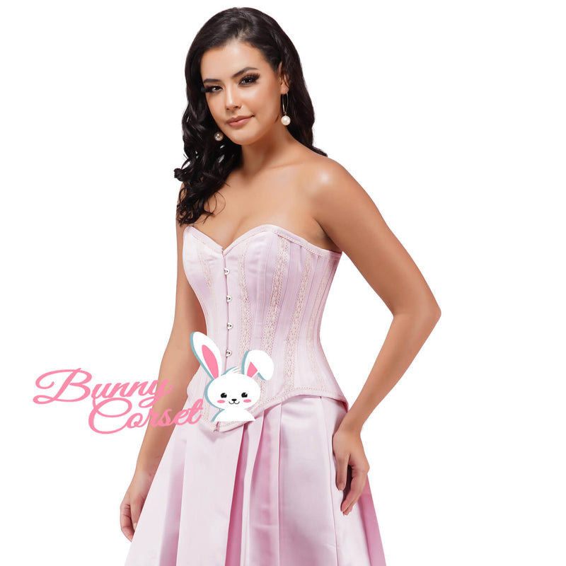 Arianna Pink Satin Corset