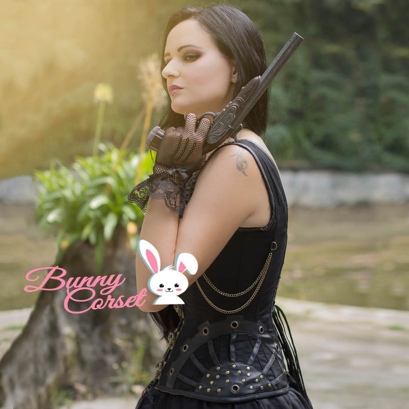 Anya Black Cotton Corset