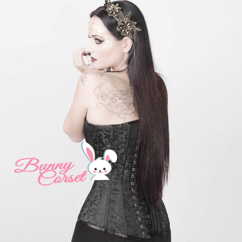 Davina Black Brocade Corset