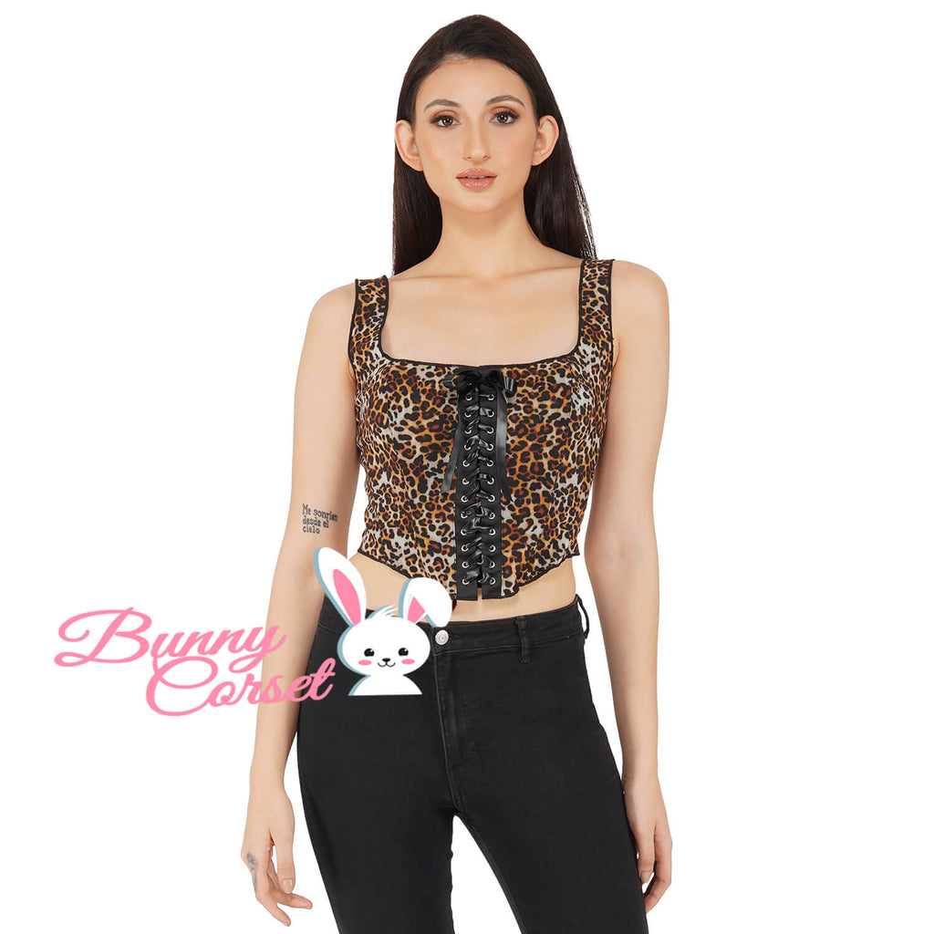 Zoya Leopard Corset Top