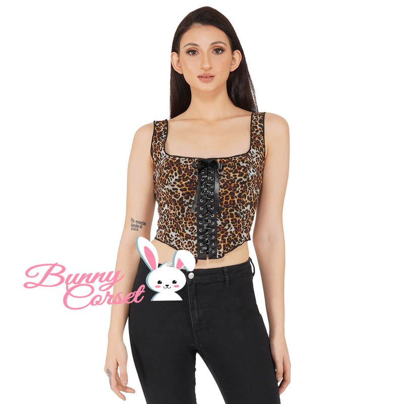 Zoya Leopard Corset Top