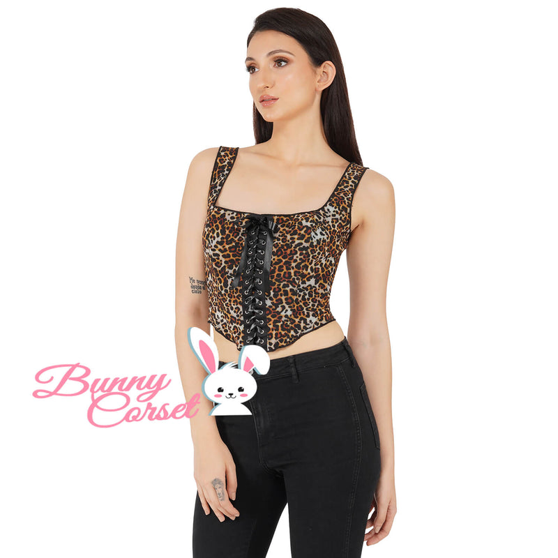 Zoya Leopard Corset Top