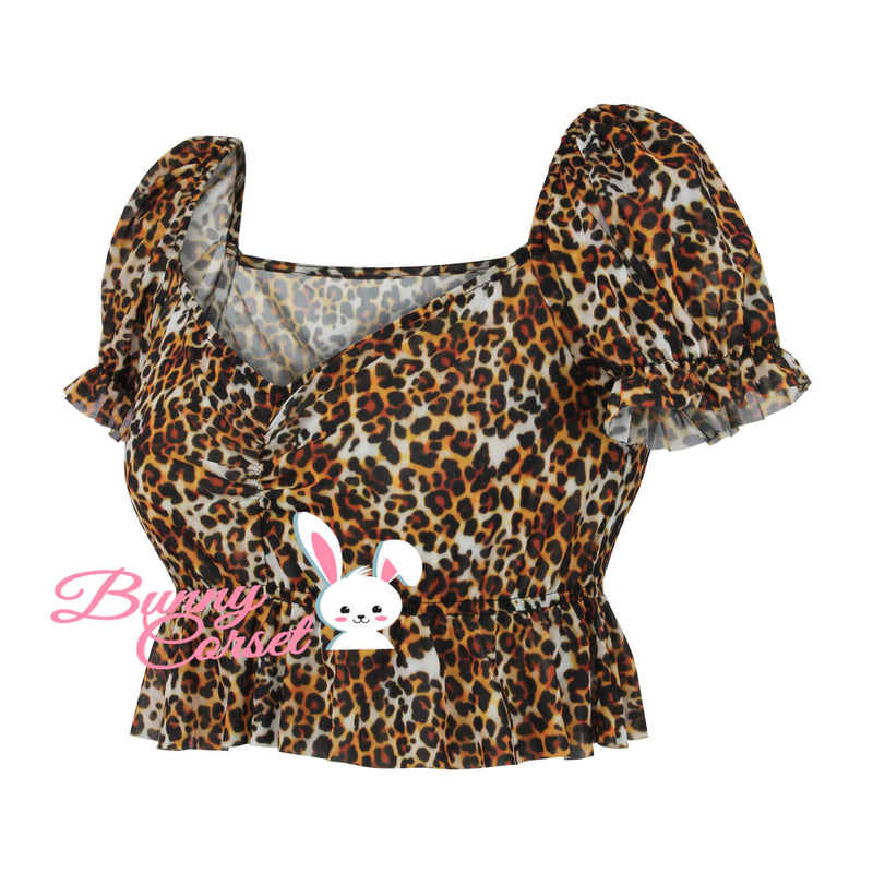 Agatha Leopard Mesh Top
