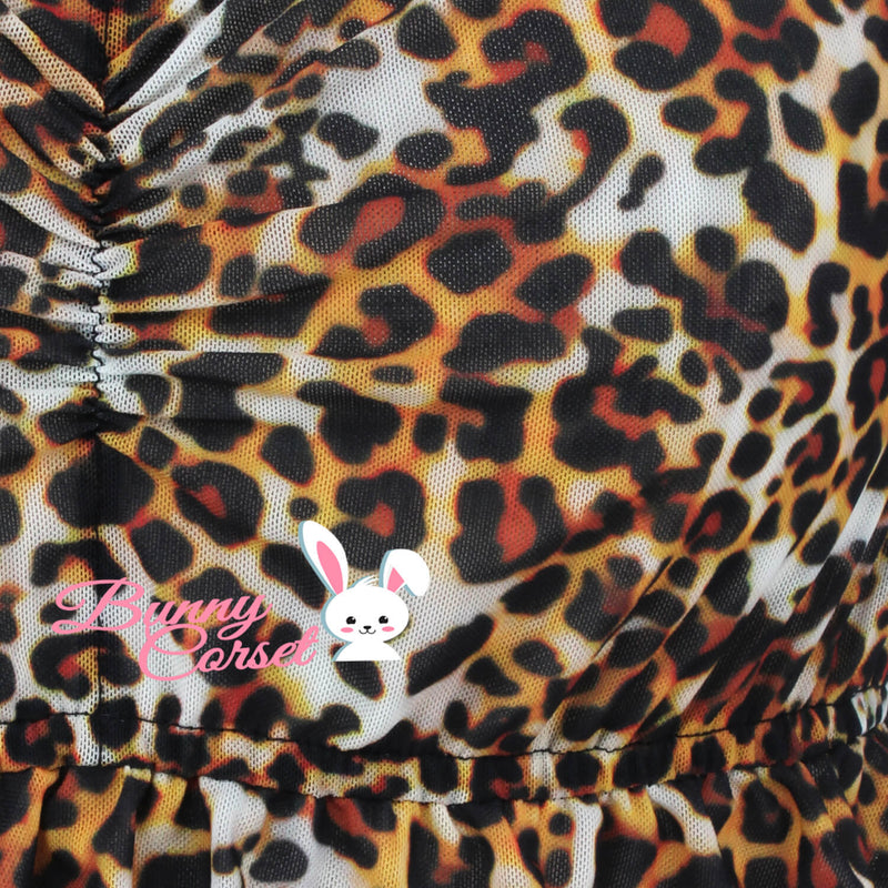 Agatha Leopard Mesh Top