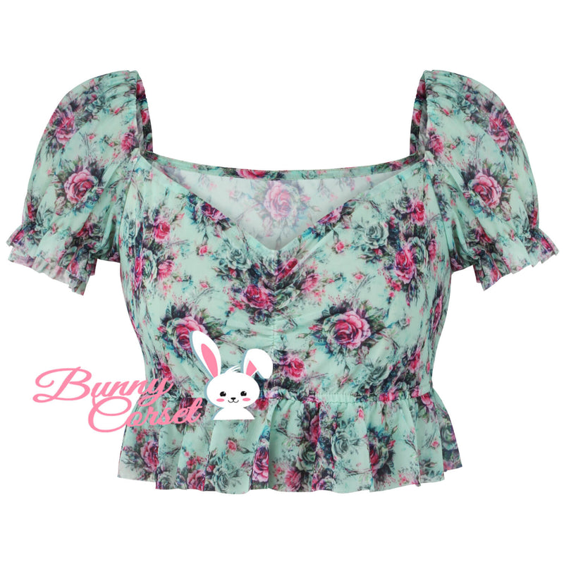 Acadia Rose Mesh Top