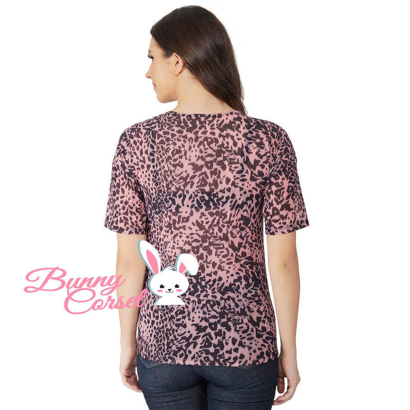 Kalene Leopard Mesh Top