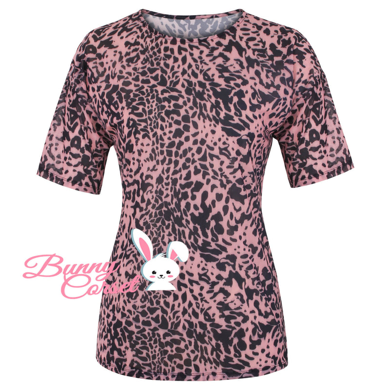 Kalene Leopard Mesh Top
