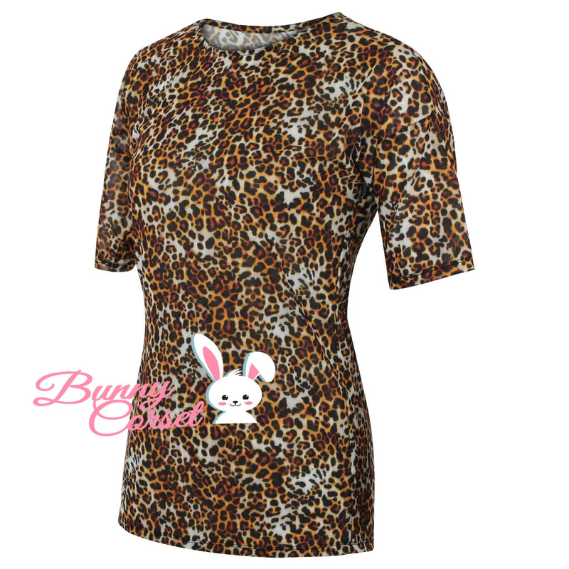 Faina Leopard Mesh Top