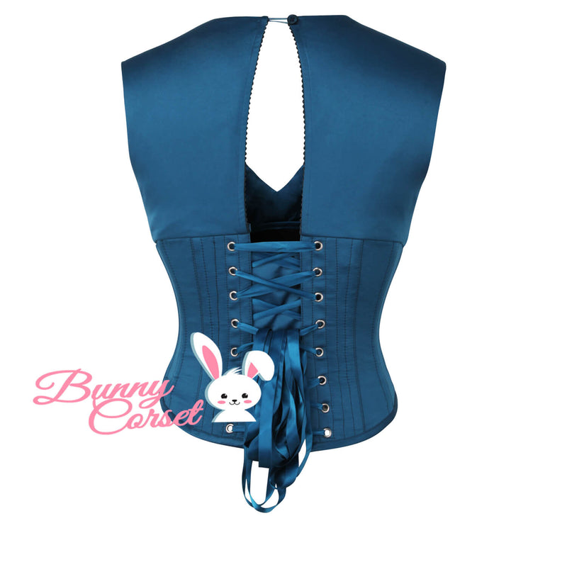 Arya Blue Satin Corset