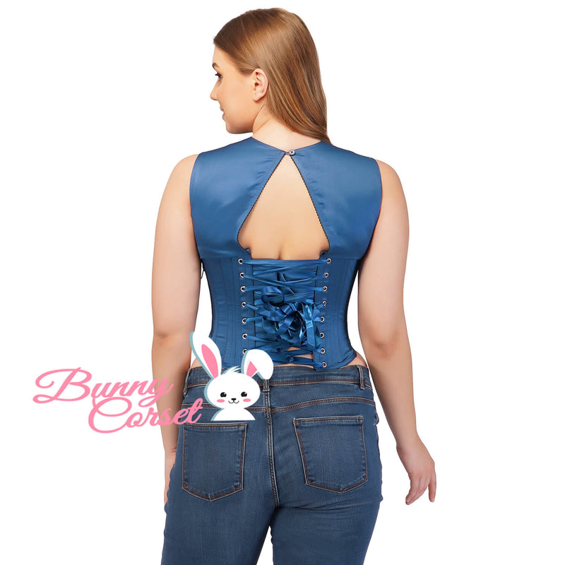 Arya Blue Satin Corset
