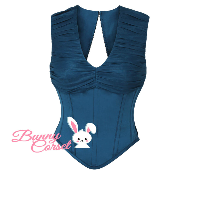 Arya Blue Satin Corset